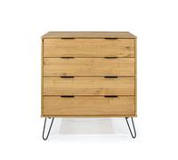 Augusta 4 Drawer Pine Chest of Drawers - Brown - Wilko