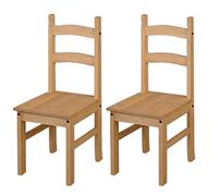 Core Products Halea Pair of Pine Dining Chairs, Brown