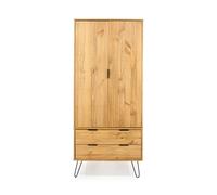 Augusta Pine 2 Door 2 Drawer Wardrobe - Size: 2 Door, 2 Drawer - Brown - Wilko