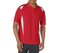 Augusta Sportswear 100% Polyester Short Sleeve Premier Polo, Red/White, Medium