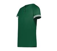 Augusta Sportswear Girls Cutter+ Henley Jersey Dark Green/White