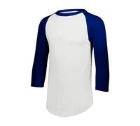 Augusta Sportswear Men's Baseball Jersey 2.0 3/4 Sleeve, White/Navy, Medium