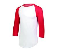 Augusta Sportswear Men's Baseball Jersey 2.0 3/4 Sleeve, White/Red, X-Large