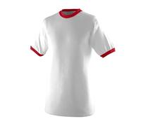 Augusta Sportswear Men's Medium Ringer tee Shirt, White/Red