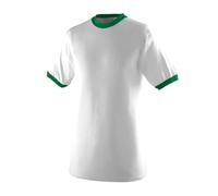Augusta Sportswear Unisex's Sports Apparel Ringer tee Shirt, White/Kelly, M