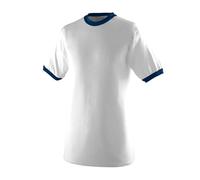 Augusta Sportswear Unisex's Ringer tee Shirt, White/Navy, Medium