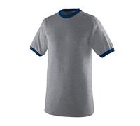 Augusta Sportswear Unisex's Sports Apparel Ringer tee Shirt, Athletic Heather/Navy, Medium