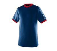 Augusta Sportswear Unisex's Sports Apparel Ringer tee Shirt, Navy/Red, Medium