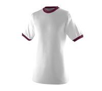 Augusta Sportswear Unisex's Sports Apparel Ringer tee Shirt, White/Maroon, Medium