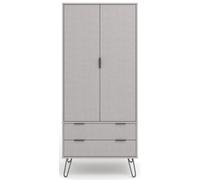 Augusta Wardrobe - 2 Door - 2 Drawer - Grey - Hairpin Legs