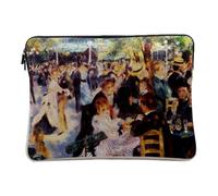 Auguste Renoir Bal du Moulin Linen Look Case for Computer and Tablet Impressionism Oil Painting 10 Inches Protective Laptop Sleeve Printed in France