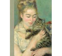 Auguste Renoir Hardcover Notebook: "Woman with a Cat" 1875: 8.25x11 Ruled Journal | 120 pages | Art history, Cats, Cute (Cats and Dogs in Art)