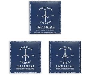 Augustine 650477 "Imperials Label" Classical Guitar String Kit - Blue high (Pack of 3)