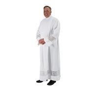 Augustinian Collection Polyester Latin Cross and IHS Lace Front Wrap Alb (Medium)