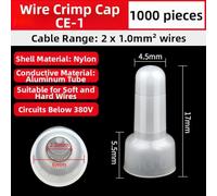 AugustknowU 1000pcs Nipple Type Crimp Terminals For Wires CE-1X CE-2X CE-5X For Connections In Electrical Circuit Work