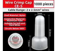 AugustknowU 1000pcs Nipple Type Crimp Terminals For Wires CE-1X CE-2X CE-5X For Connections In Electrical Circuit Work