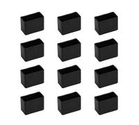 AugustknowU 12 pcs Extra Large Square Chair Leg Floor Protectors, Chair Leg Cap Rubber Feet Protector Pads, Noise Reducing Furniture Covers(25x50mm)
