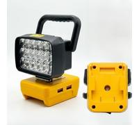 AugustknowU 18W LED Spotlight Work Light With Dual USB Charging Support For DCB200 For DCB203 And 18V 20V Lithium Ion Batteries For Construction And Field Work