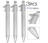 AugustknowU 3pcs 0 5mm Gel Ink Vernier Caliper Pens With Roller Ball For Dual Use Measuring And Writing, Portable Stationery For Students And Office