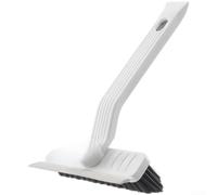 AugustknowU 4 Function Bathroom Cleaning Brush With 360 Degree Rotating Head Hair Clip Scraper And V Angled Bristles For Grout Drain And Cleaning(White)