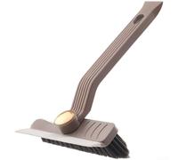 AugustknowU 4 Function Bathroom Cleaning Brush With 360 Degree Rotating Head Hair Clip Scraper And V Angled Bristles For Grout Drain And Cleaning