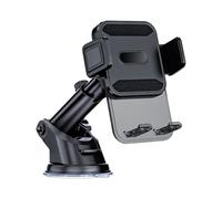 AugustknowU Adjustable Car Phone Holder Mount for Dashboard and Windshield with Strong Clip Arms and Soft Silicone Protection for 4 77 Inch Mobile Devices (Walnut)