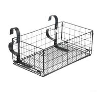 AugustknowU Adjustable Poolside Storage Basket For Square Top Rail Pools, Metal Frame, With Dual Bracket Support For Stability, Convenience During Pool Use