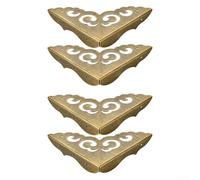 AugustknowU Brass Corner Protector Set 4 Pack For Furniture Edge Use On Cabinets Drawers Wardrobes And Similar Wood Assembly Points(6.6cm)