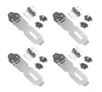 AugustknowU Buckle Lock, 4PCS Stainless Steel Lock Buckle Lock Plate hasp Padlock 90 Degree Right Angle Thick Folding Anti Theft Door Buckle Lock Small 2 inch 0.5mm Thick with Screws