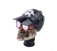 AugustknowU Customizable Skull Shift Knob with 3 Hoses for Manual Gear Shifting Elegant Car Interior Upgrade (Black)