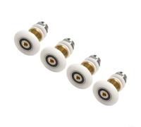 AugustknowU Door Roller, 4pcs Old Style Shower Room Eccentric Wheel arc Shower Room Pulley Bathroom Sliding Glass Wheel Sliding Door Hanging Pulley Accessories Bearing Wheel Diameter 27mm