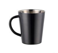 AugustknowU Double Wall 300ML Stainless Steel For Drinking Cup For Coffee Tea And Milk With Non Conductive Layer To Maintain Liquid Temperature(Black)
