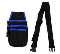 AugustknowU Electrician Accessories Tool Bag with Multiple Compartments Hammer Holder Heavy Duty Canvas Adjustable Waist Strap Storage Pouch (Blue)