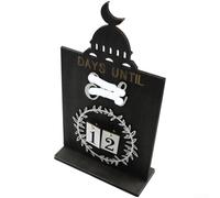 AugustknowU Engraved Poplar Wood Countdown Decor Featuring Architectural Middle Eastern Castle Details For Indoor Display(JM01479)