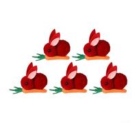 AugustknowU For Festive Flair with 5pcs Easter Bunny Hair Clips Decorations for Any Celebration (Deep red)