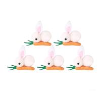 AugustknowU For Festive Flair with 5pcs Easter Bunny Hair Clips Decorations for Any Celebration (White)