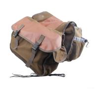 AugustknowU Heavy duty bike rack bag featuring secure double fasteners, crafted from canvas and leather, designed to hold up to 36 liters for daily and travel use (camel)