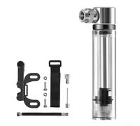 AugustknowU Mini portable road bike pump with high pressure, transparent casing, supports and valves, compact and lightweight for easy transport (with mount)