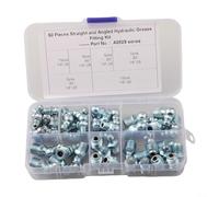 AugustknowU Nickel Plated Hydraulic Grease Nipples Complete Set of 50 Pcs for Effective Equipment Care
