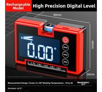 AugustknowU Pocket Digital For Mini Level With Strong Magnetic Base, High Precision Angle And Slope, Large Display, Relative And Absolute Modes, Rechargeable/Battery, Compact Tool For Trades(A)
