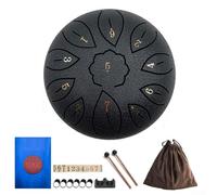AugustknowU Portable 6-Inch Steel Tongue Drum With 11 Notes - Perfect For All!(black)