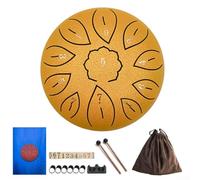 AugustknowU Portable 6-Inch Steel Tongue Drum With 11 Notes - Perfect For All!(gold)