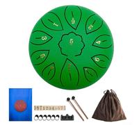 AugustknowU Portable 6-Inch Steel Tongue Drum With 11 Notes - Perfect For All!(green)