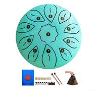 AugustknowU Portable 6-Inch Steel Tongue Drum With 11 Notes - Perfect For All!(lake blue)