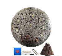 AugustknowU Portable 6-Inch Steel Tongue Drum With 11 Notes - Perfect For All!(silver)