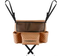 AugustknowU PU Leather Car Interior Seat Back Organizer With Dual Cup Holders Mesh Pockets, Built-in Storage Compartment, Car Backseat Organizer, Car Back Seat Organiser(Brown)