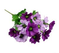 AugustknowU Simulation Small Daisy Home Decoration Artificial Flowers 14 Heads Purple Red