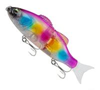 AugustknowU Slow Sinking Two Section Bass Lure with Reflective Body and Elastic Tail Wing for Realistic Swimming Posture in Streams, Lakes, and Oceans (colorful)