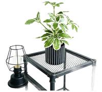AugustknowU Soft Rubber Constructed Nordic Style Pot With Black Vertical Stripes For Indoor Plant Display And Styling Setup Enhancement(A)