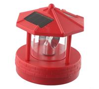 AugustknowU Solar Powered Rotating Lighthouse Lamp For Exterior Ground Placement For Garden Borders Sidewalks And Entry Paths Self Sufficient Operation(red)
